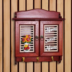 Chinese wooden hanging wall-mounted key box