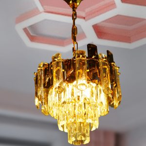 Golden crystal chandelier