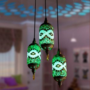 Turkish Mosaic 3-Globe Pendant Light