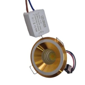 3-wt gold-colored recessed LED spotlight.